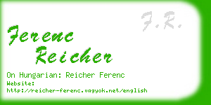ferenc reicher business card